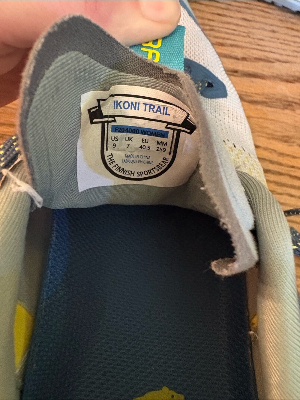 Women’s Gray and Teal Running Sneakers - Picture 3 of 3